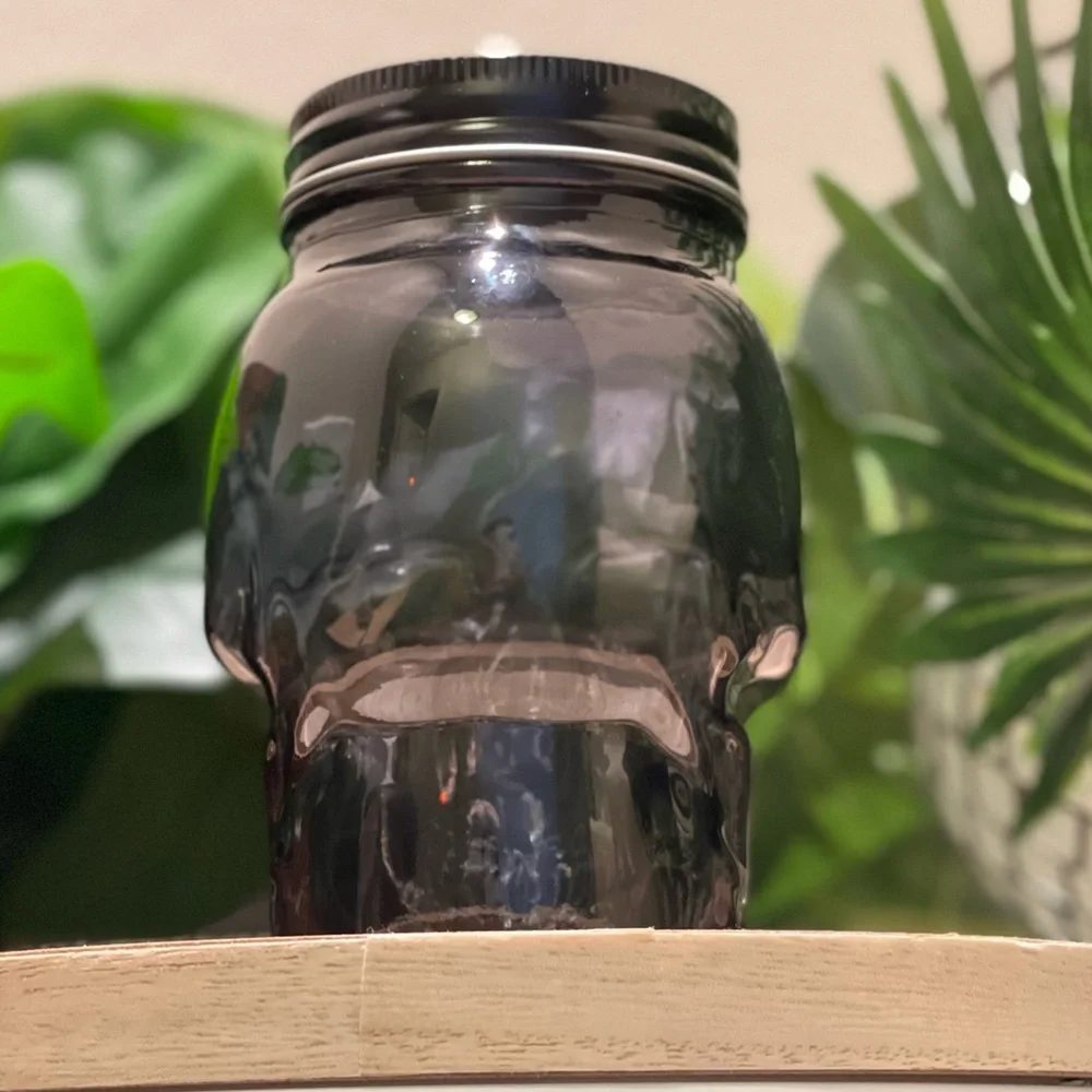 TARGET BULLSEYE BLACK SKULL GLASS JAR 1CT